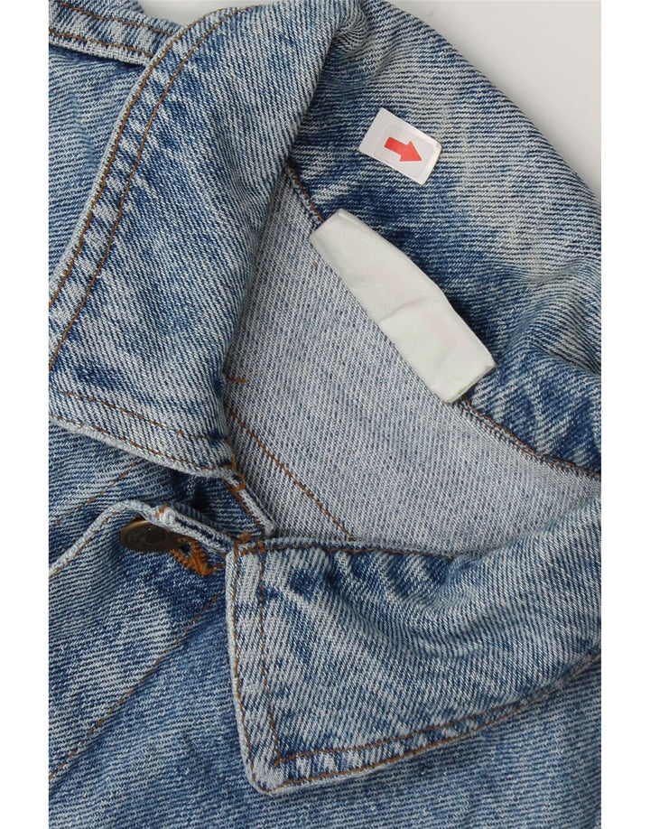 Giubbotto Jeans Benetton Bambino 7-8 Anni Large Blu Cotone