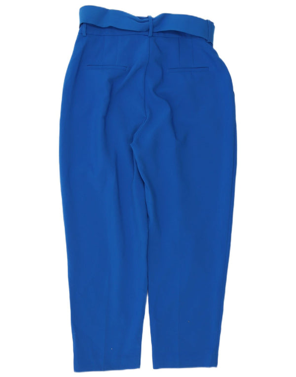 Pantaloni casual affusolati a vita alta da donna Zara XL W32 L27 poliestere blu