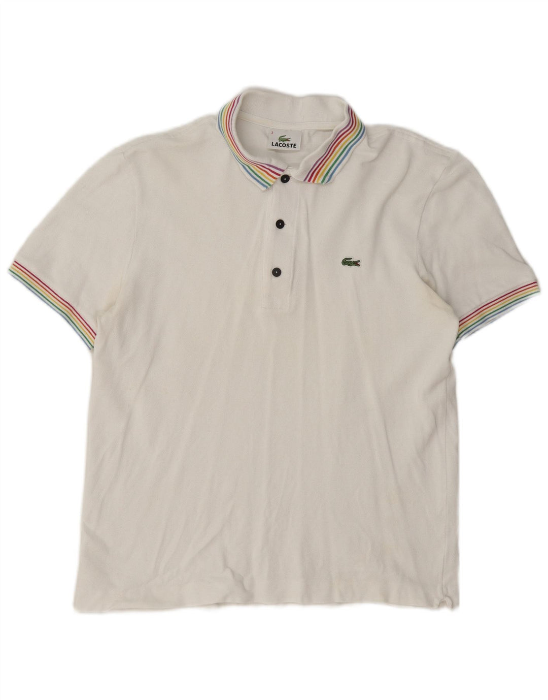 Polo da uomo Lacoste taglia 3 piccola in cotone bianco