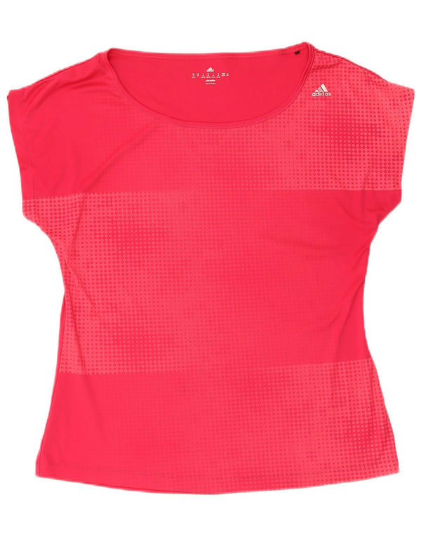 T-shirt Adidas Climalite da donna Top UK 12/14 Rosa medio maculato