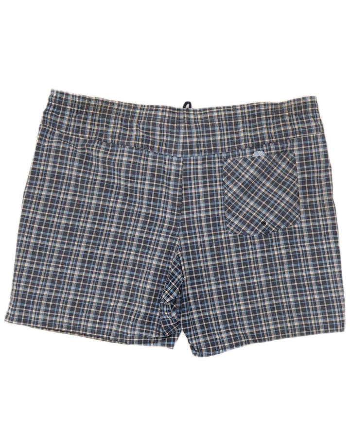 Pantaloncini da bagno da uomo Adidas XL in poliestere a quadri blu