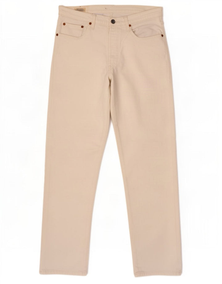 Jeans dritti da uomo Levi's W29 L28 cotone bianco