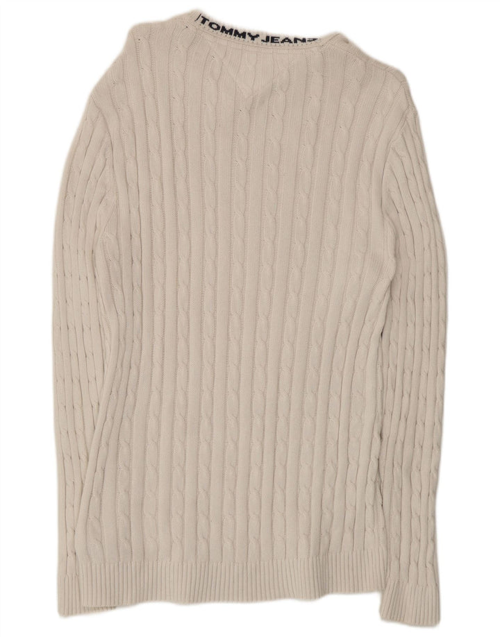 Maglione maglione girocollo da uomo Tommy Hilfiger cotone bianco medio