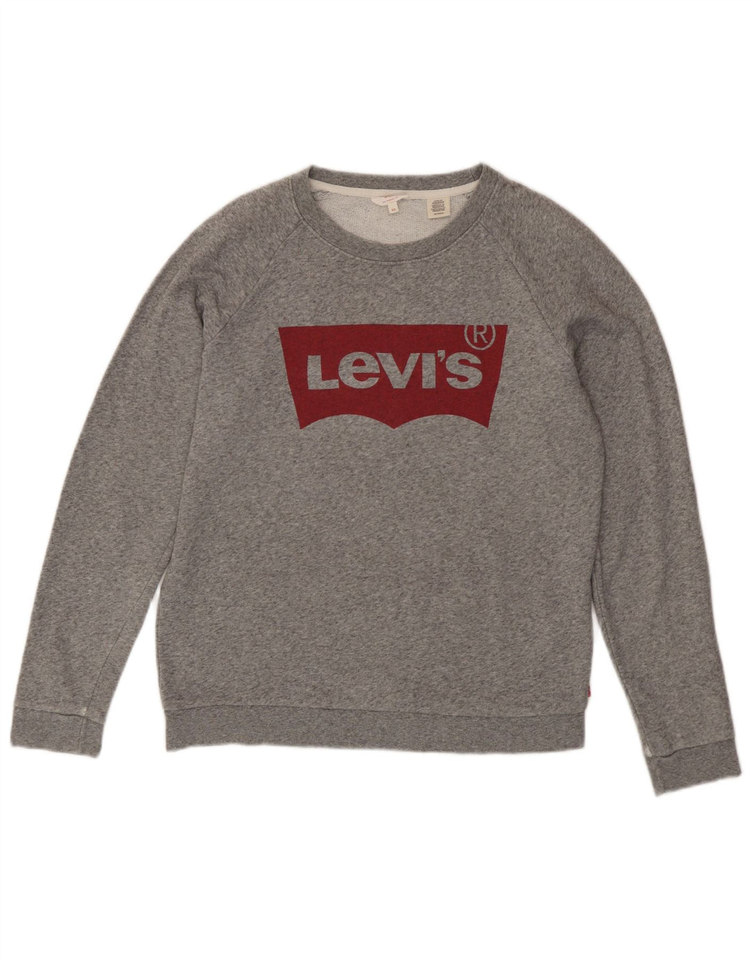 Felpa oversize con grafica da donna Levi's UK 6 XS grigio chiazzato
