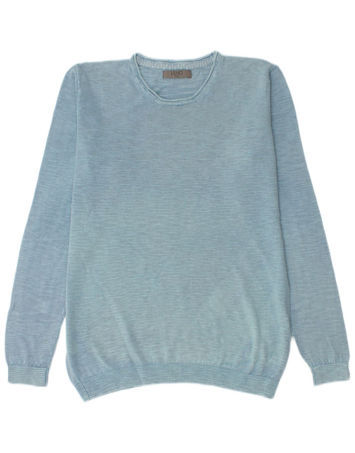 Liu Jo Uomo Maglione Girocollo Maglione Grande Cotone Maculato Blu
