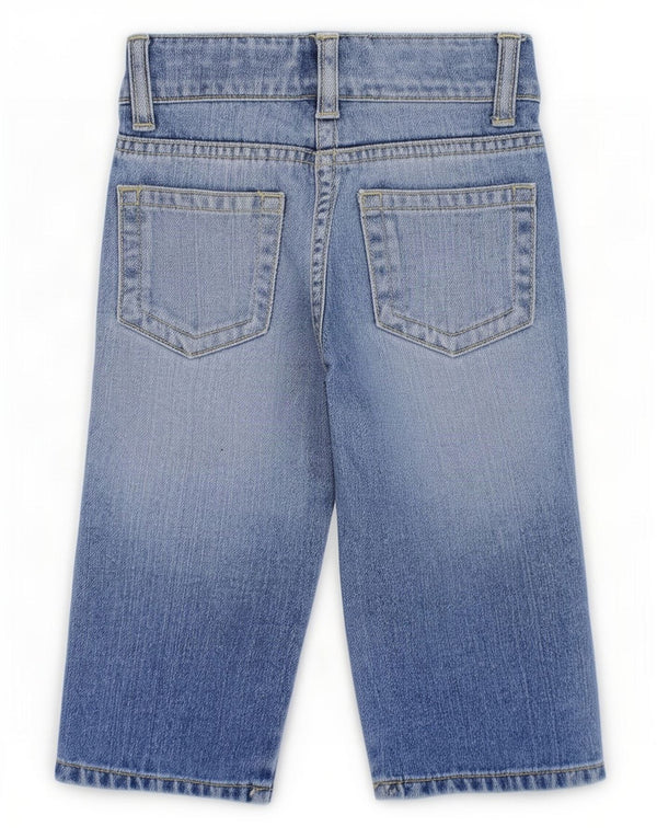 Jeans Straight Benetton Neonato 12-18 Mesi W18 L11 Blu Cotone