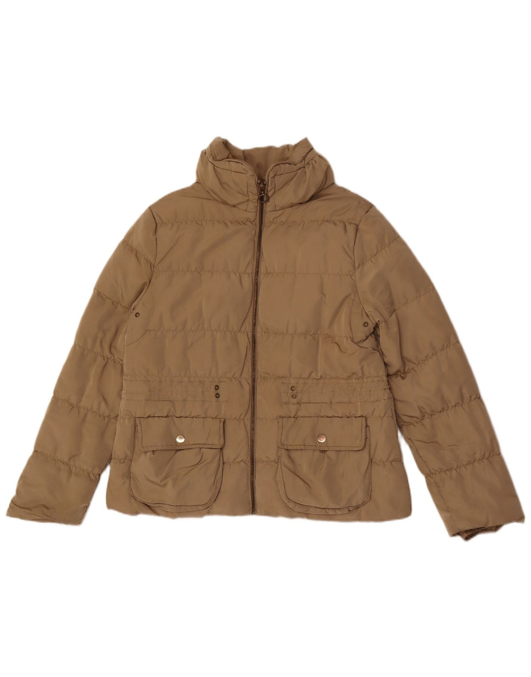 Giacca imbottita da donna Zara UK 18 XL Beige poliestere