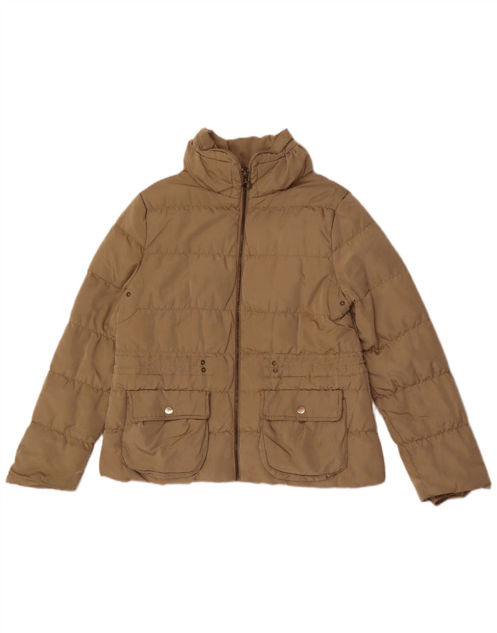 Giacca imbottita da donna Zara UK 18 XL Beige poliestere