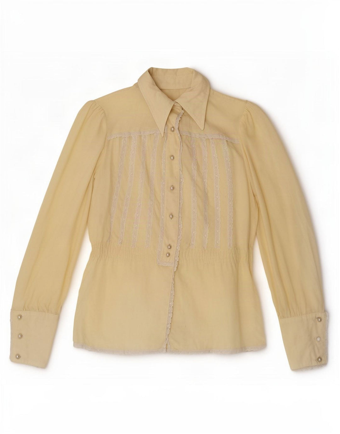 Camicetta camicia vintage da donna IT 44 giallo medio