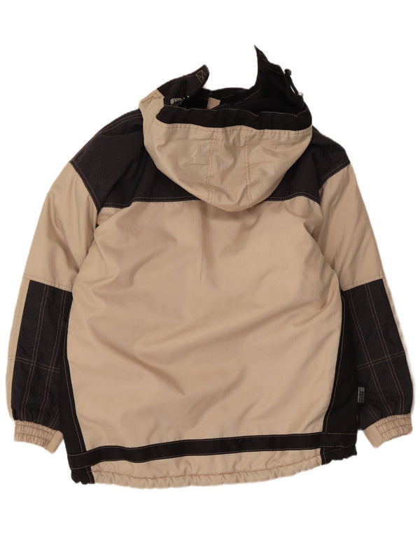 Giacca a vento con cappuccio da uomo Astrolabio UK 46 3XL Beige Colourblock