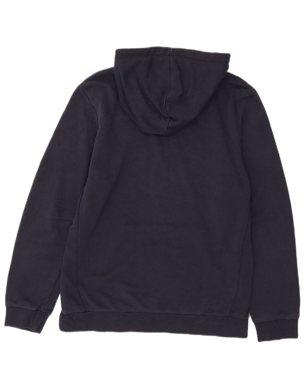 Felpa con cappuccio grafica da uomo Adidas Large in cotone blu navy