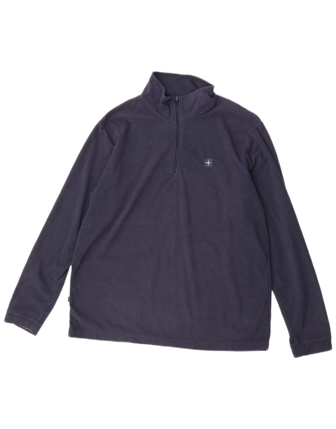 Mountain Warehouse Maglione in pile da uomo con collo con zip, grande, in poliestere blu navy
