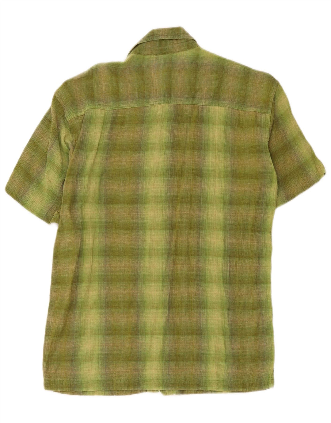 Patagonia Camicia a maniche corte da uomo in cotone a quadri verdi piccoli