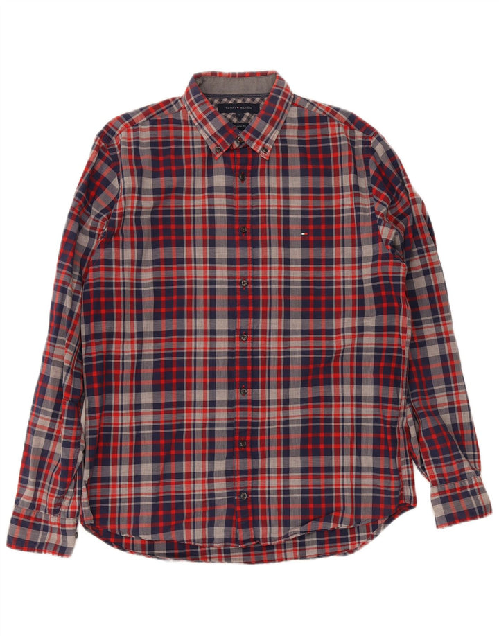 Camicia da uomo Regular Fit Tommy Hilfiger, cotone a quadri blu grandi