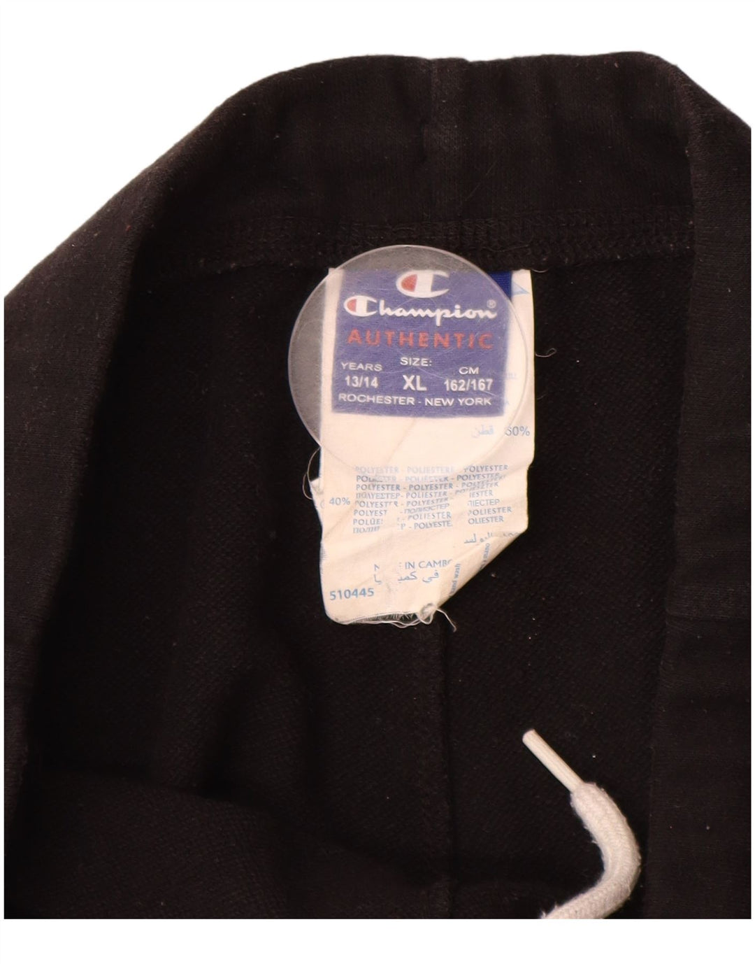 CHAMPION Girls Tracksuit Trousers 13-14 Years XL Black Cotton Vintage Champion and Second-Hand Champion from Messina Hembry 