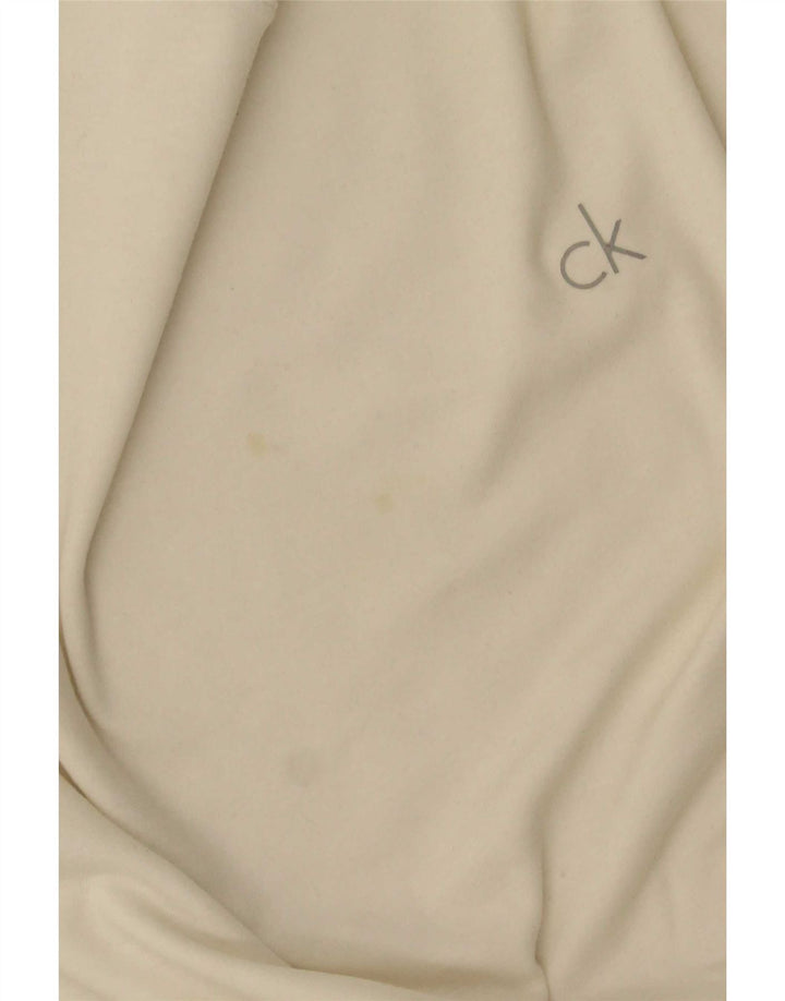 Calvin Klein Jeans Top da uomo a maniche lunghe bianco medio
