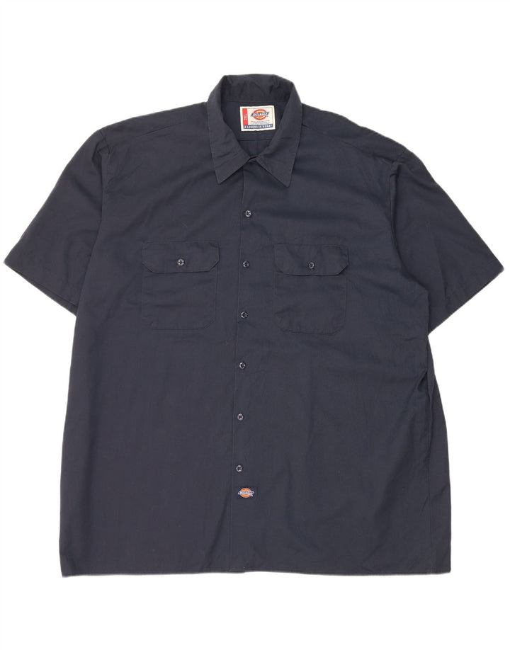 DICKIES Camicia a maniche corte da uomo 2XL Poliestere blu navy