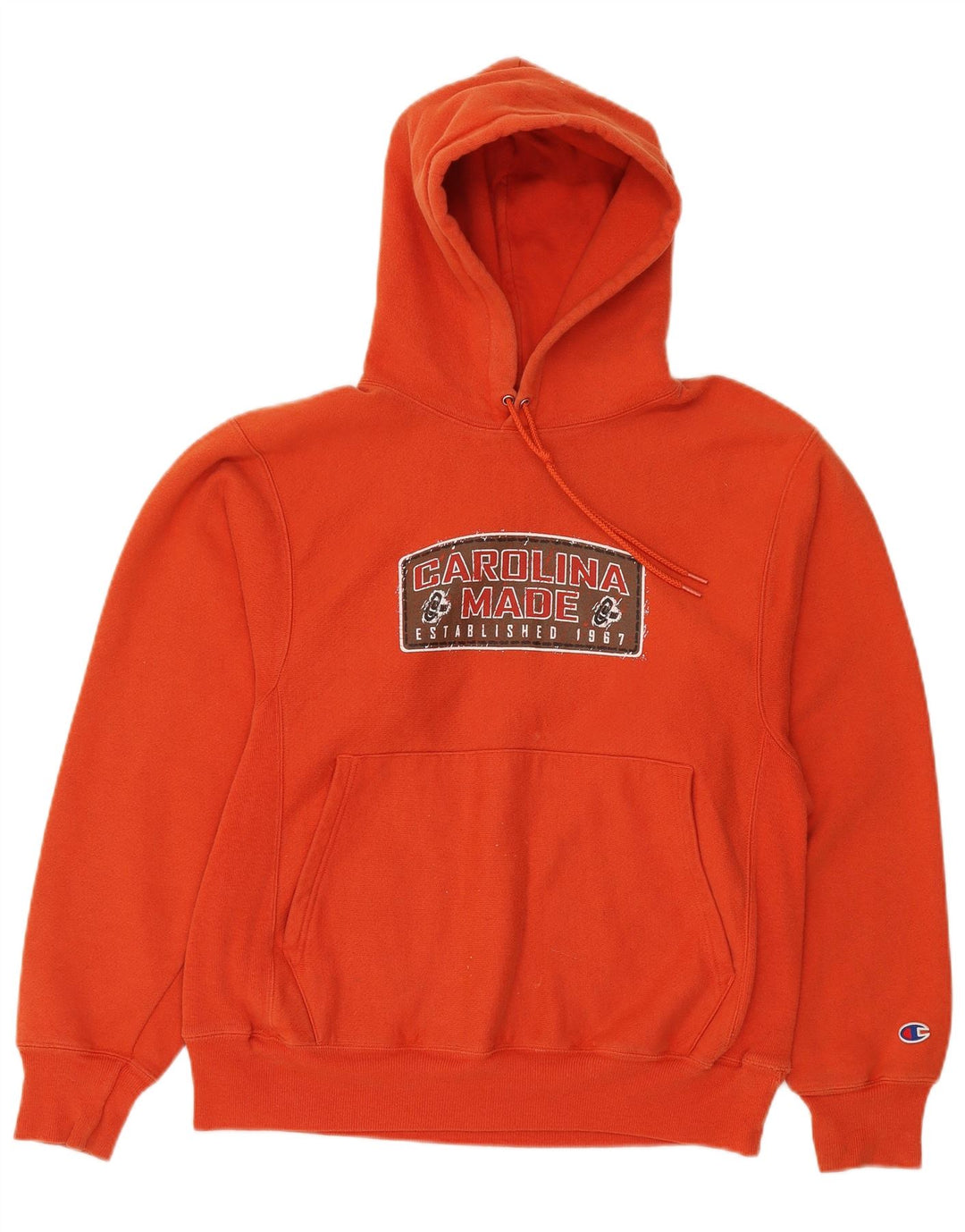 Felpa con cappuccio grafica Champion Reverse Weave da uomo, piccola, in cotone rosso