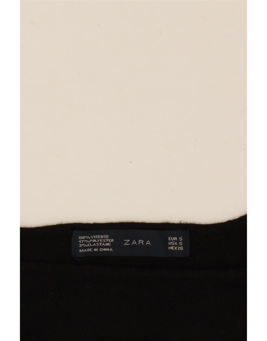 Top corto da donna Zara a maniche lunghe UK 10 piccolo in viscosa nera