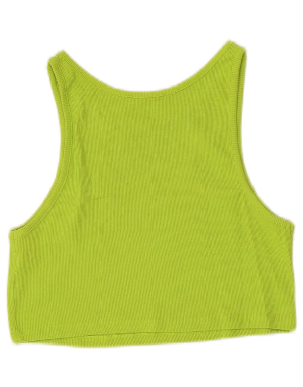 Canotta corta da donna Zara UK 14 grande cotone verde