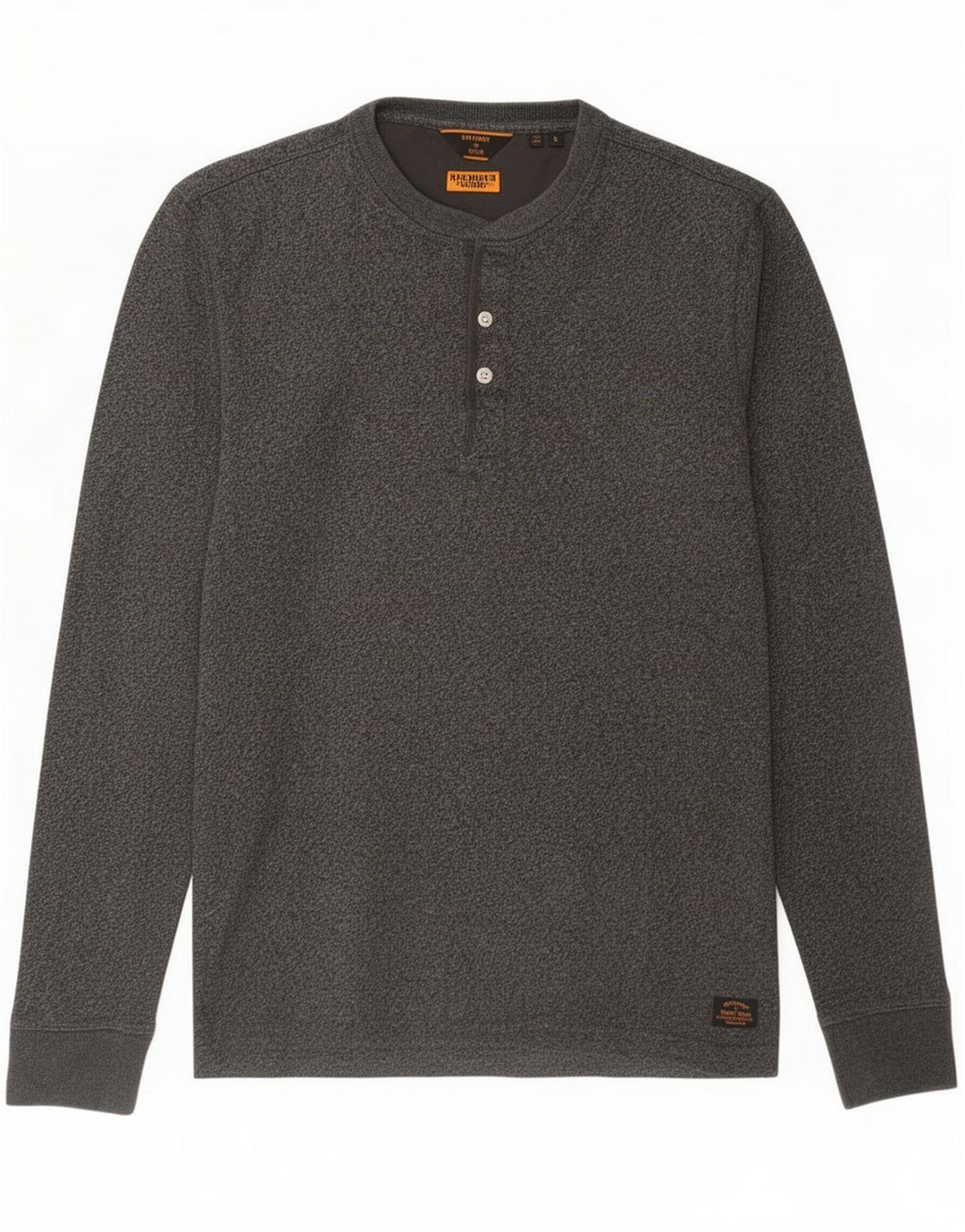 Top da uomo a maniche lunghe Superdry in cotone grigio piccolo