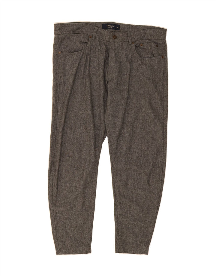SIVIGLIA Womens Slim Casual Trousers W38 L28 Grey Wool Vintage SIVIGLIA and Second-Hand SIVIGLIA from Messina Hembry 