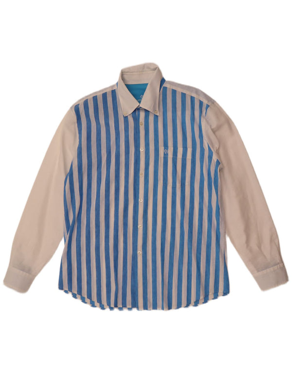 Camicia Caporiccio Uomo XL Lino Rigato Blu