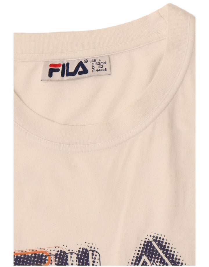 T-shirt grafica da uomo Fila Large bianca