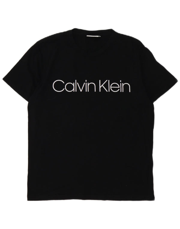 CALVIN KLEIN T-shirt grafica da uomo Top in cotone nero medio