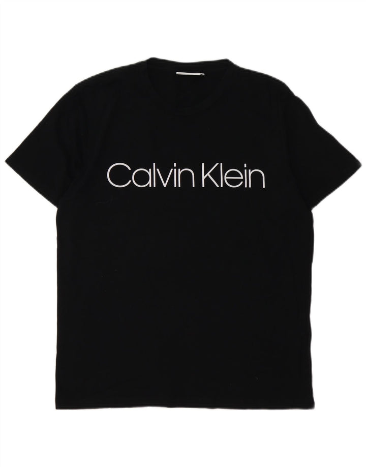 CALVIN KLEIN T-shirt grafica da uomo Top in cotone nero medio