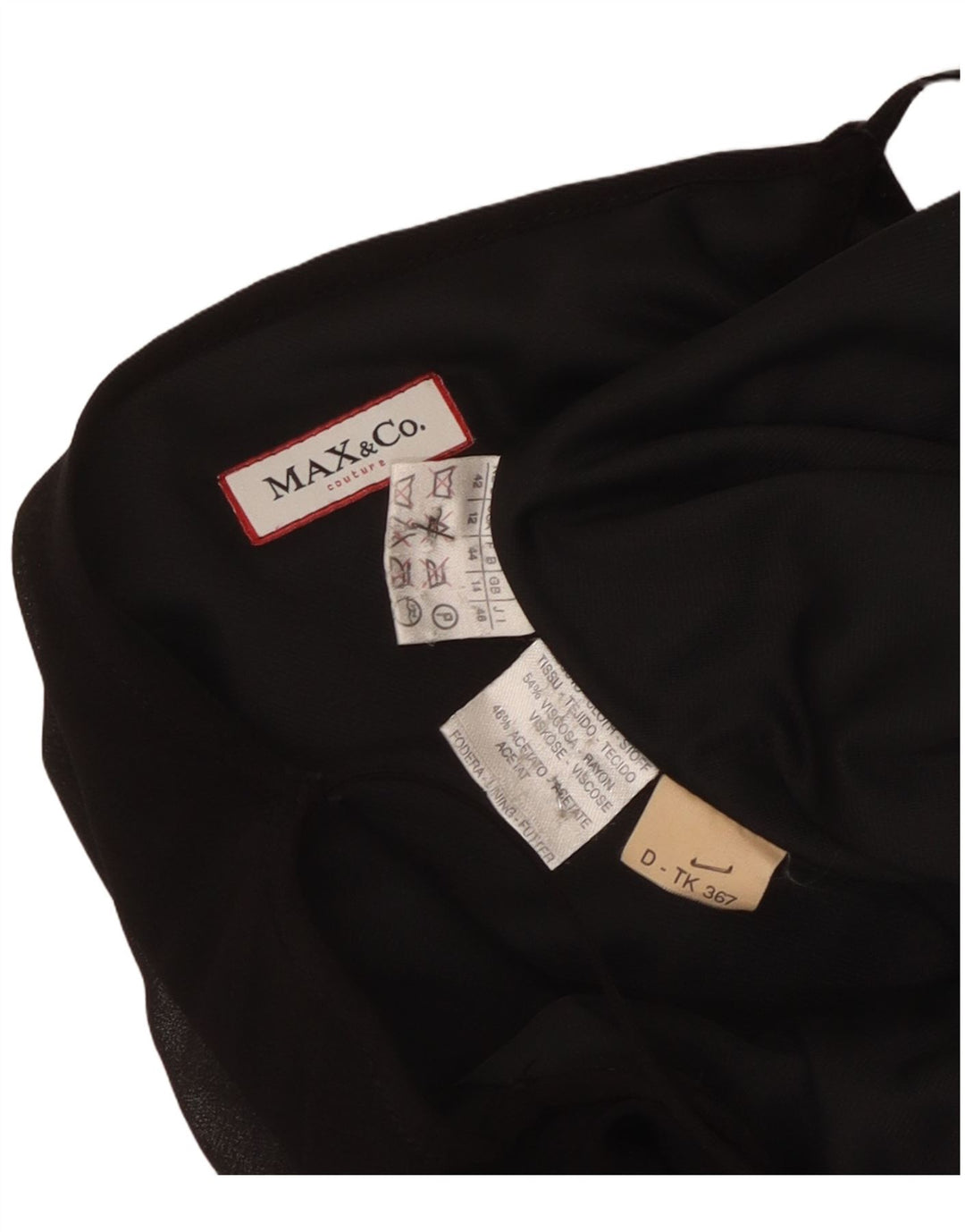 Max & Co. Abito maxi slip da donna UK 14 Viscosa nera media