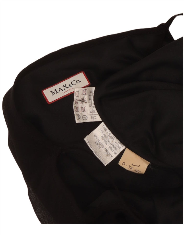 Max & Co. Abito maxi slip da donna UK 14 Viscosa nera media