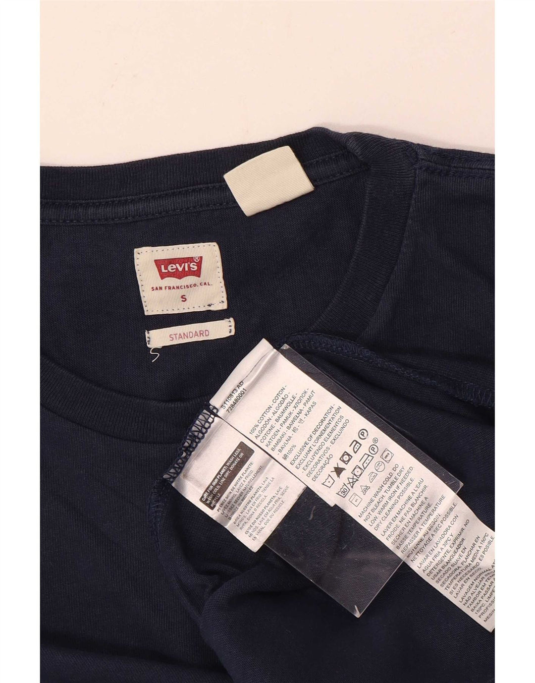 Levi's Maglia da uomo con vestibilità standard, manica lunga, piccola, in cotone blu navy