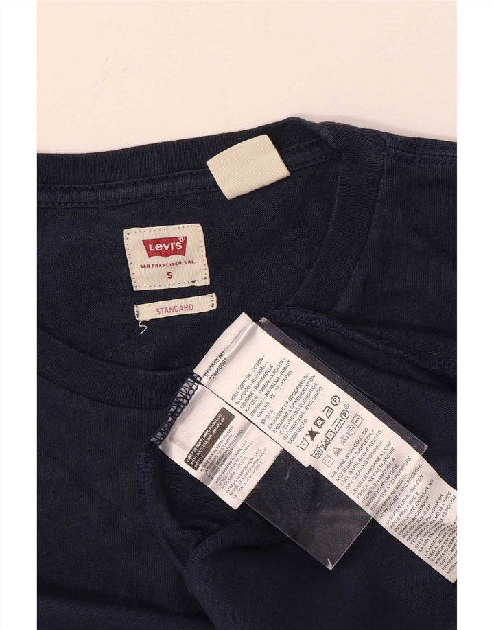 Levi's Maglia da uomo con vestibilità standard, manica lunga, piccola, in cotone blu navy