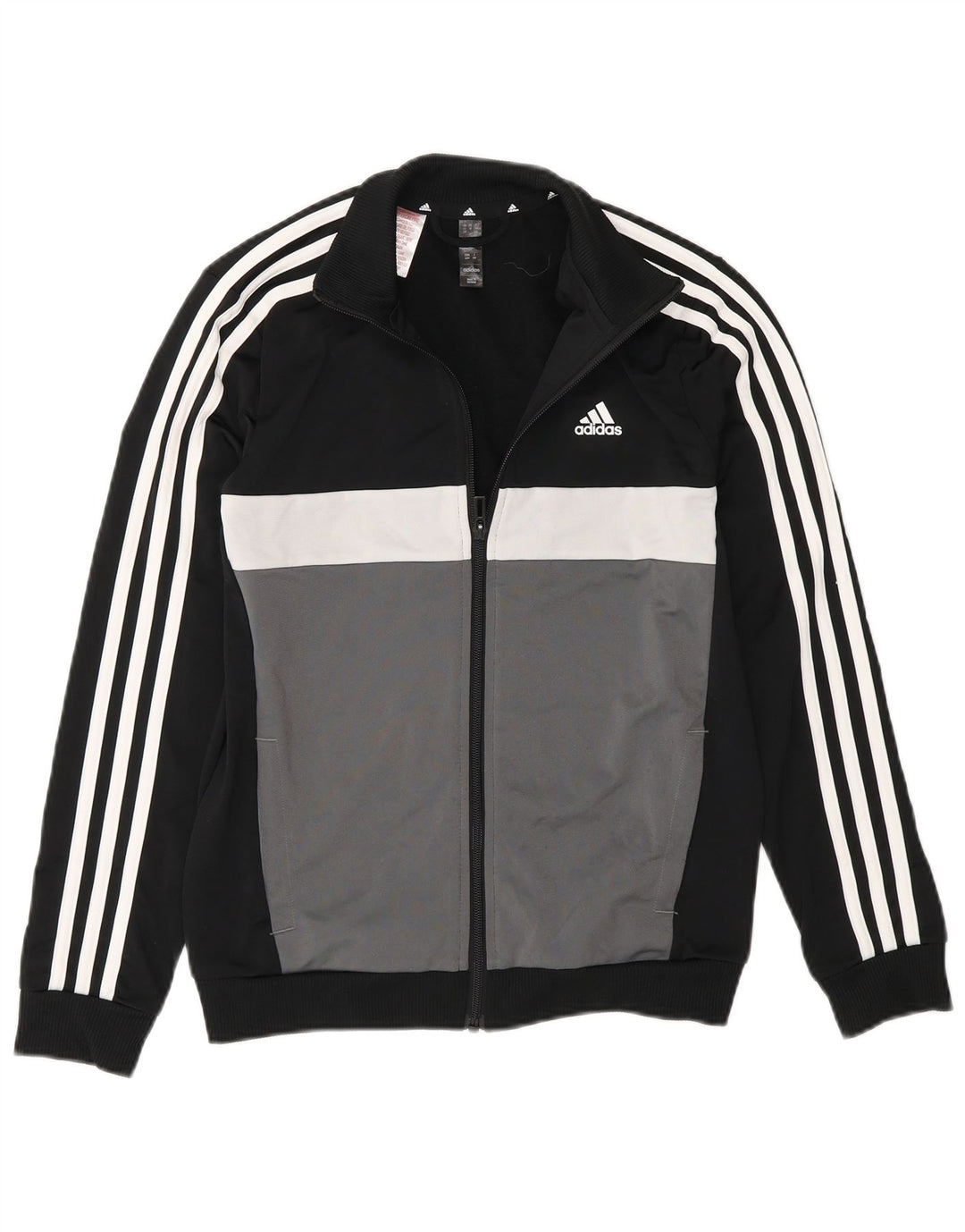 Giacca da tuta da ragazzo Adidas 11-12 anni in poliestere color block nero