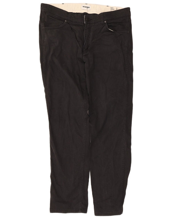 Pantaloni casual dritti regolari da uomo Wrangler Greensboro W36 L32 neri