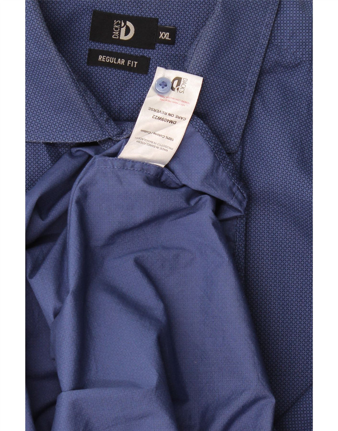Camicia da uomo dalla vestibilità regolare di Dack 2XL in cotone geometrico blu navy