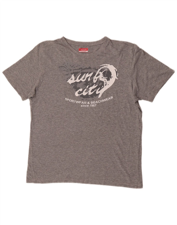 T-shirt grafica da uomo Kappa grande grigia