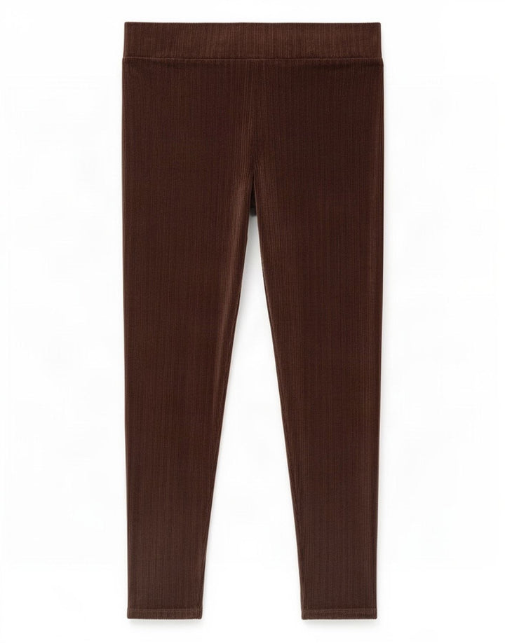 Leggings in velluto da donna Marks & Spencer UK 16 Large Marrone Poliestere