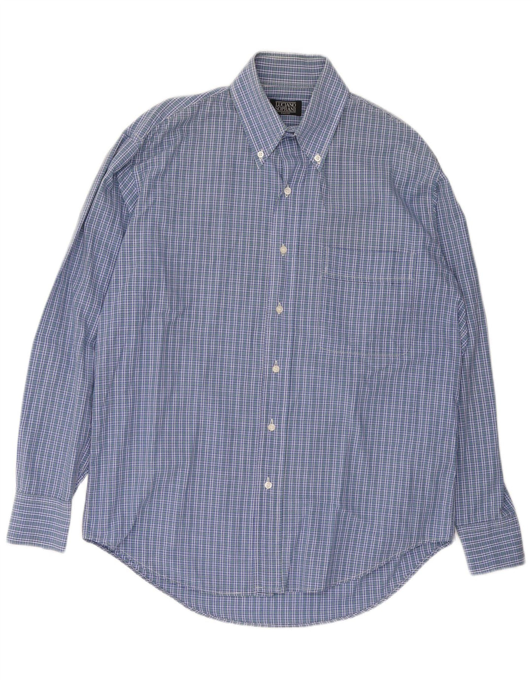 LUCIANO SOPRANI Camicia Uomo a Quadri Grandi Blu