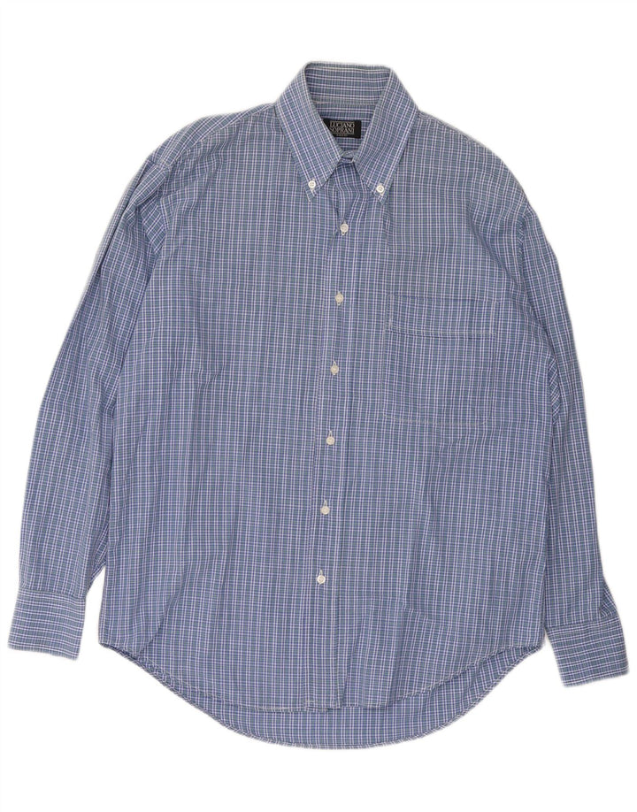 LUCIANO SOPRANI Camicia Uomo a Quadri Grandi Blu