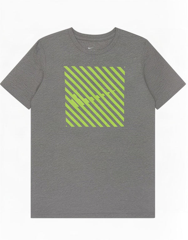 T-shirt grafica da ragazzo Nike Top 12-13 anni Large in cotone grigio