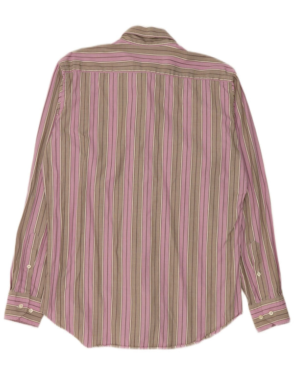 Camicia Etro Uomo Taglia 40 Cotone Rigato Grigio Medio
