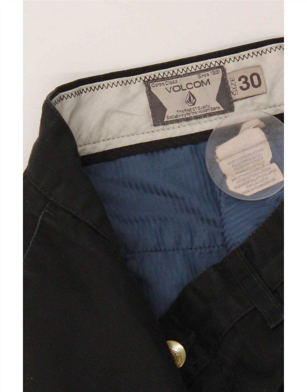 Pantaloni chino dritti da uomo Volcom W30 L31 poliestere nero