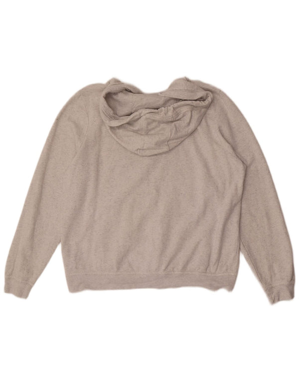 NIKE Felpa con cappuccio e zip da uomo, grande, in cotone chiazzato grigio