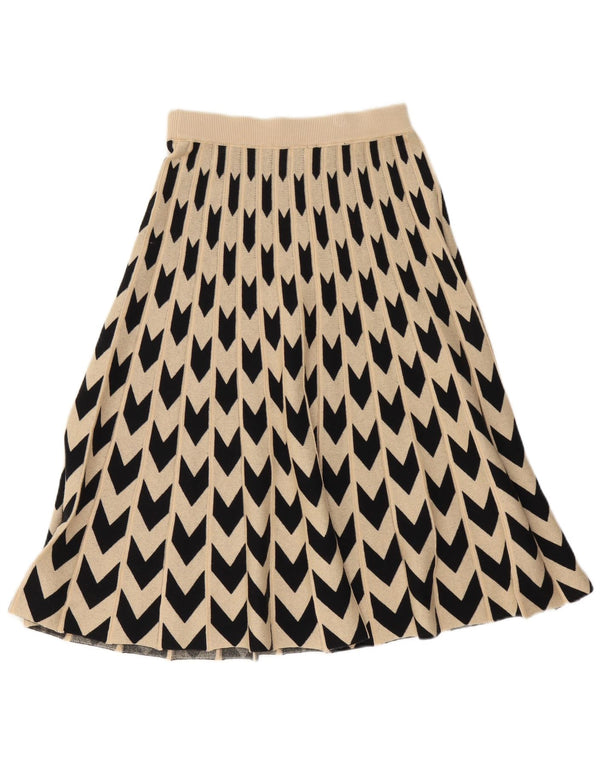 Gonna svasata in maglia da donna Hugo Boss media W30 lana geometrica beige