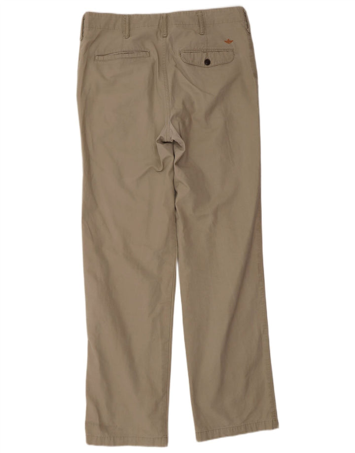 DOCKERS Pantaloni chino dritti da uomo W32 L34 Classico in cotone beige