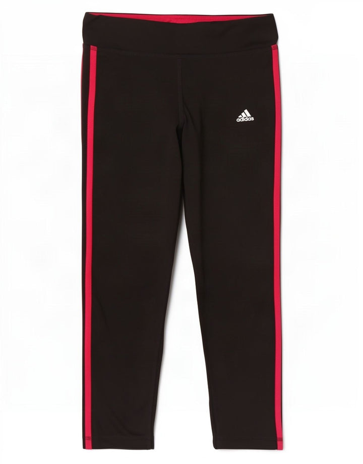Leggings Adidas Climalite Capri da donna UK 8/10 Piccolo poliestere nero