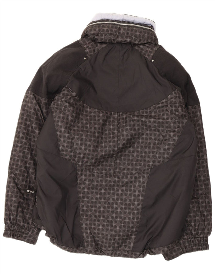 Giacca da sci oversize con cappuccio FILA da donna US 6 Medium Black Geometric