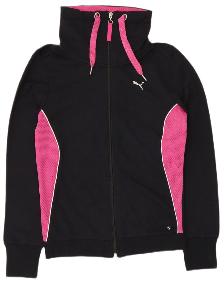 Giacca da tuta da donna Puma UK 8 Small Black Colourblock Cotton